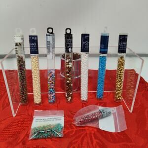 Lot of 7+2 SuperDuo Beads & Mix –9 Packs/Tubes 2-Hole Beads New/Partial